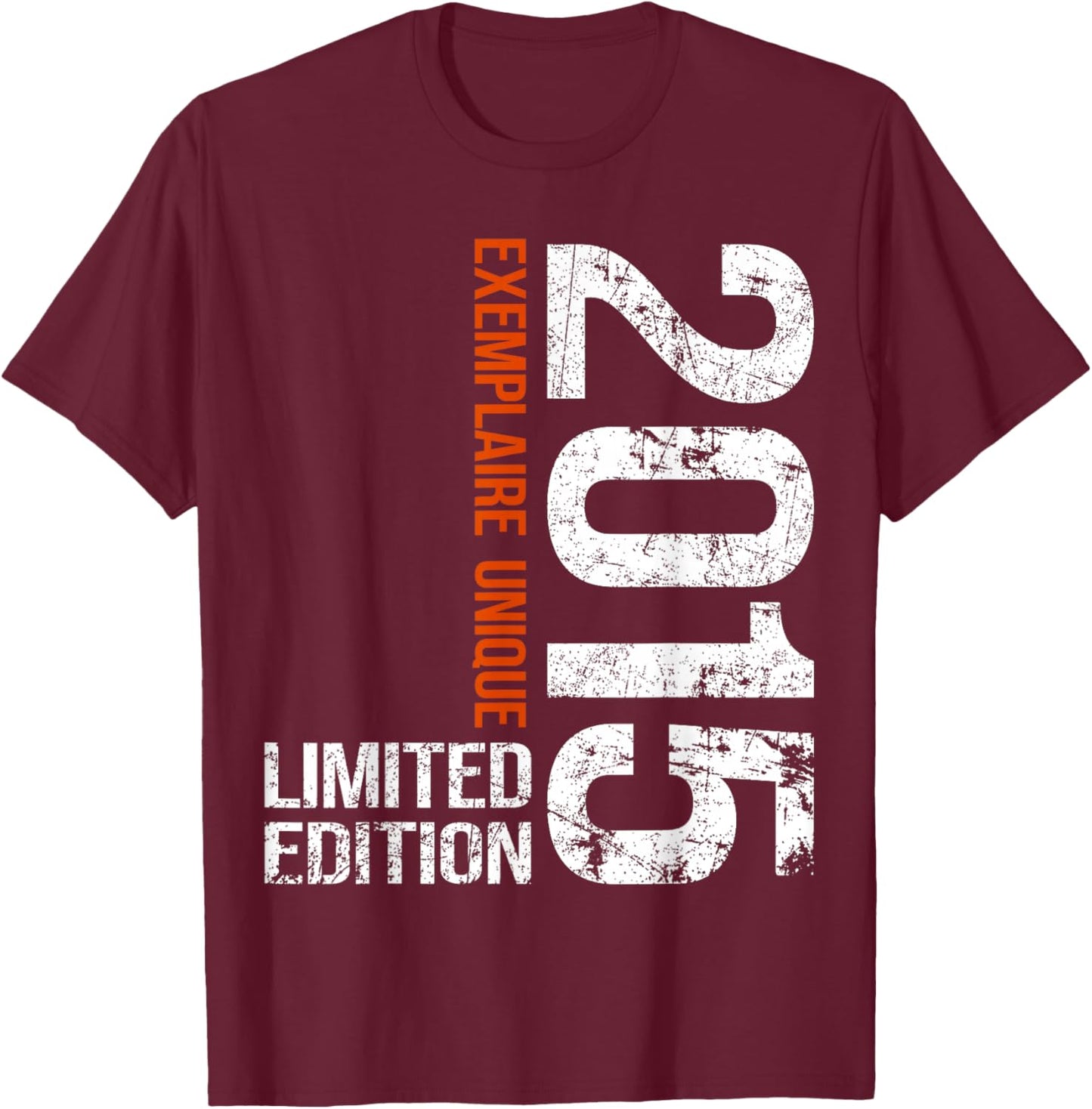 10th Anniversary 2015 Vintage 10 Years Boy and Girl 2015 T-Shirt - T-Shirt | Maroon