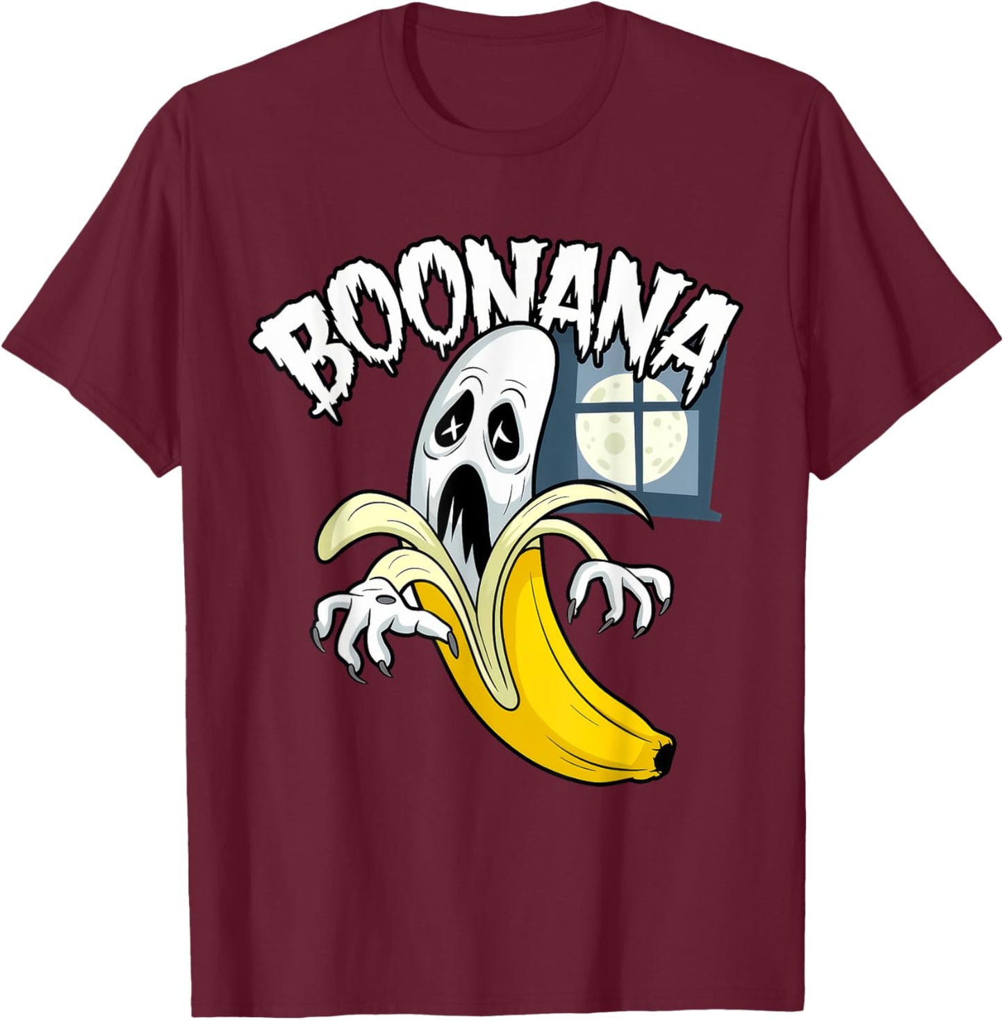 Boonana , Ghost Banana T-Shirt - T-Shirt | Maroon