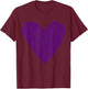 Distressed Grunge Worn Out Style Heart Dark Purple T-Shirt - T-Shirt | Maroon