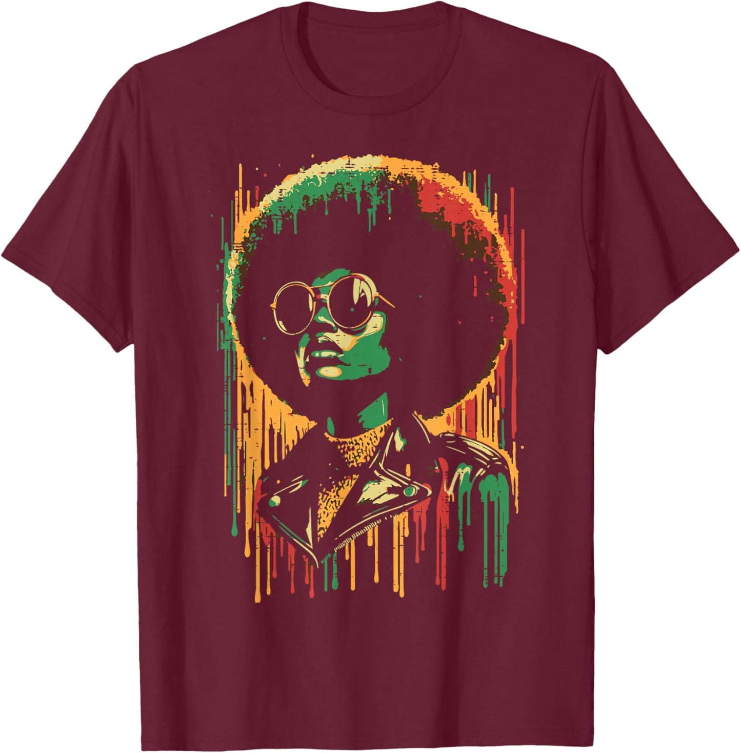 Juneteenth Paint Drip Woman Black African June 19th Women T-Shirt - T-Shirt | Maroon