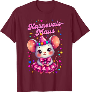Carnival Mouse Cute Fancy Dress Motif and Children T-Shirt - T-Shirt | Maroon