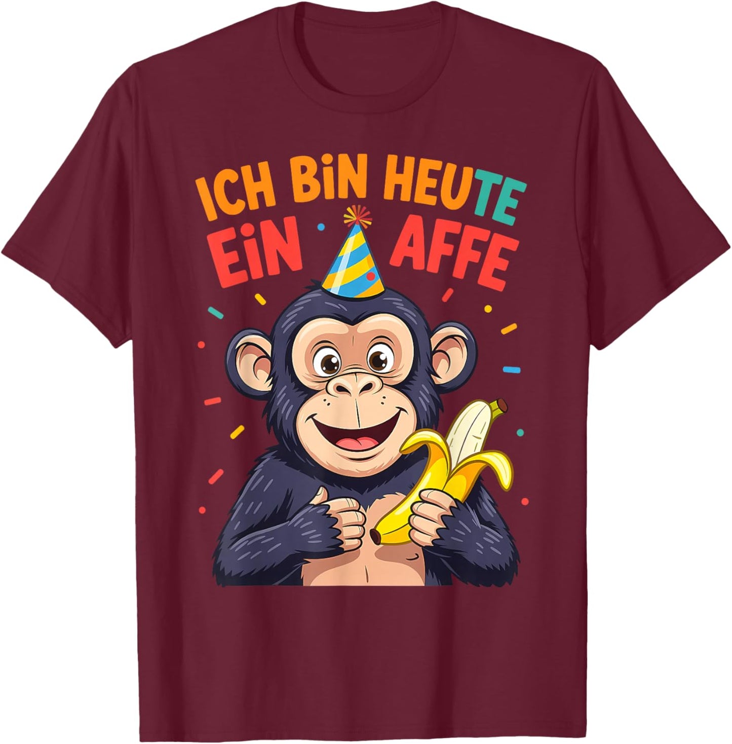 Monkey Costume Monkey Costume Chimpanzee Costume T-Shirt - T-Shirt | Maroon