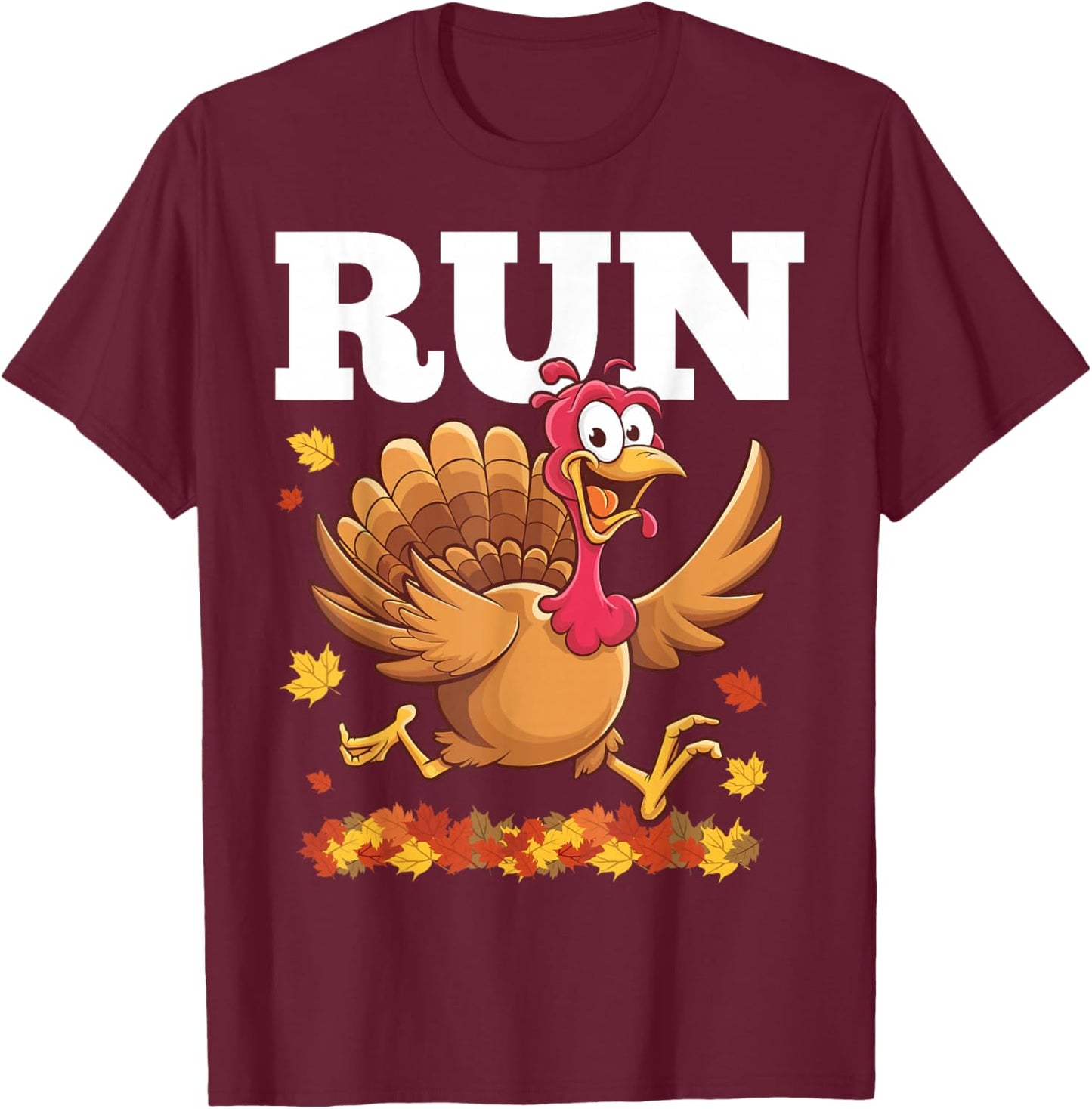 Turkey Run Costume Thanksgiving Running Turkey Trot T-Shirt - T-Shirt | Maroon