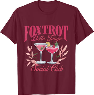 Foxtrot Delta Tango Social Club T-Shirt - T-Shirt | Maroon