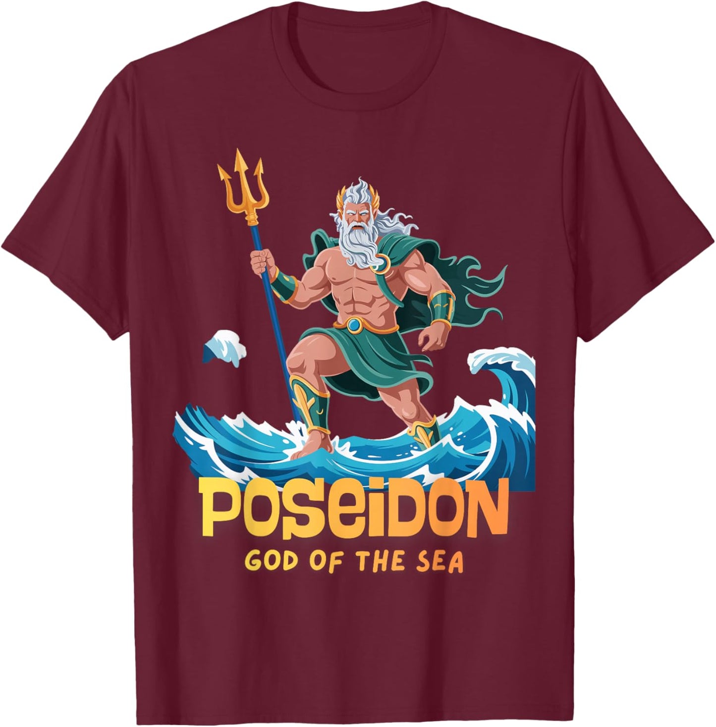 Greek God Poseidon God of Sea Souvenir Greece Toddler Boy T-Shirt - T-Shirt | Maroon