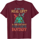 Gaming is This Real Life Or Fantasy Funny Gamer Boys Kid Men T-Shirt - T-Shirt | Maroon