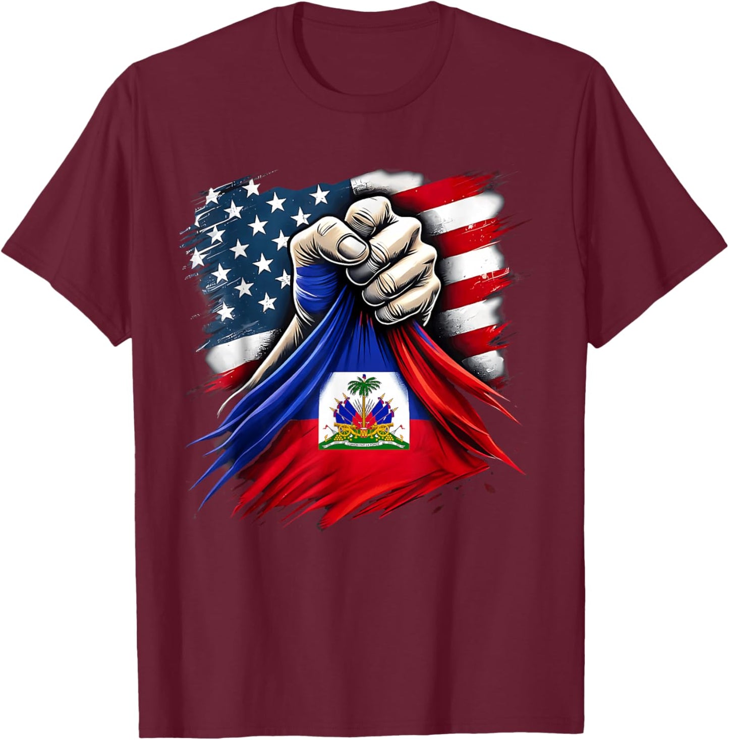 Haitian Princess Haitian Flag Day USA Flag Haiti Pride Women T-Shirt - T-Shirt | Maroon