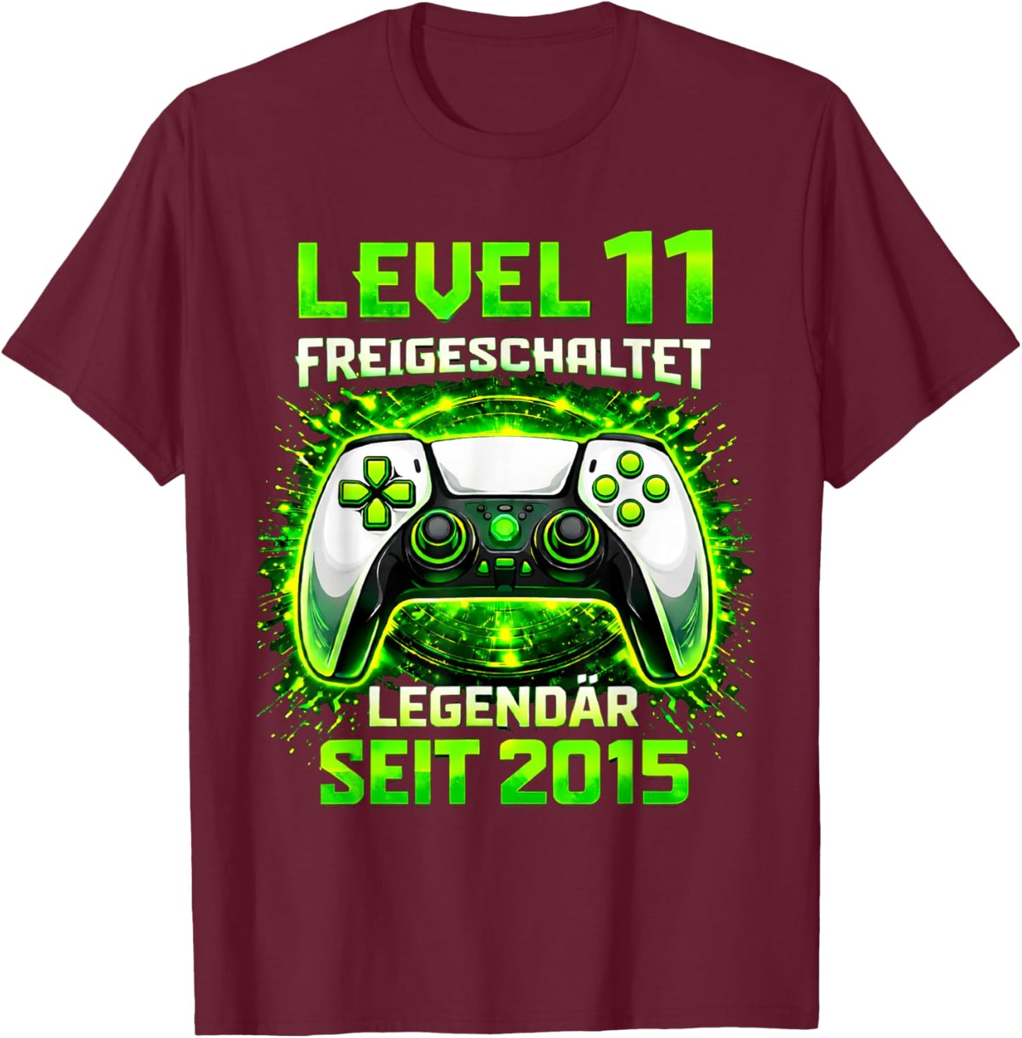 Level 11 Birthday Boy Gamer Funny 2015 11er Birthday T-Shirt - T-Shirt | Maroon