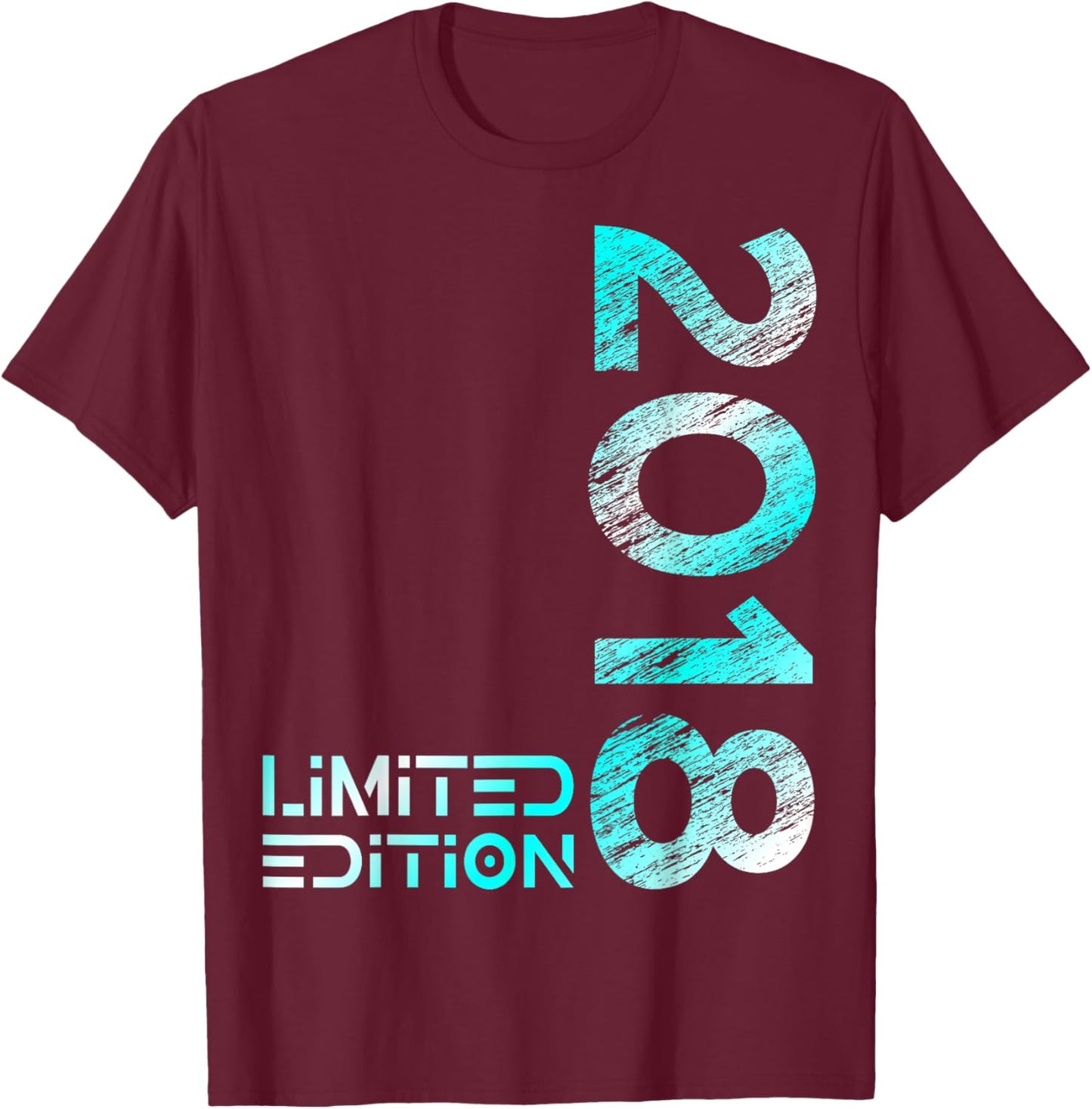 Limited Edition Vintage 2018 Boy Girl 8th Birthday T-Shirt - T-Shirt | Maroon