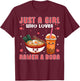 Cute Just a Girl Who Loves Ramen And Boba Japan Bubble Tea T-Shirt - T-Shirt | Maroon