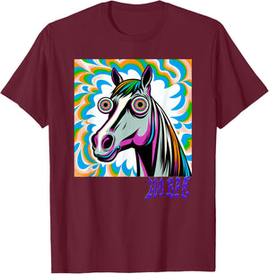 Techno Uptempo Horse 200 BPM T-Shirt - T-Shirt | Maroon