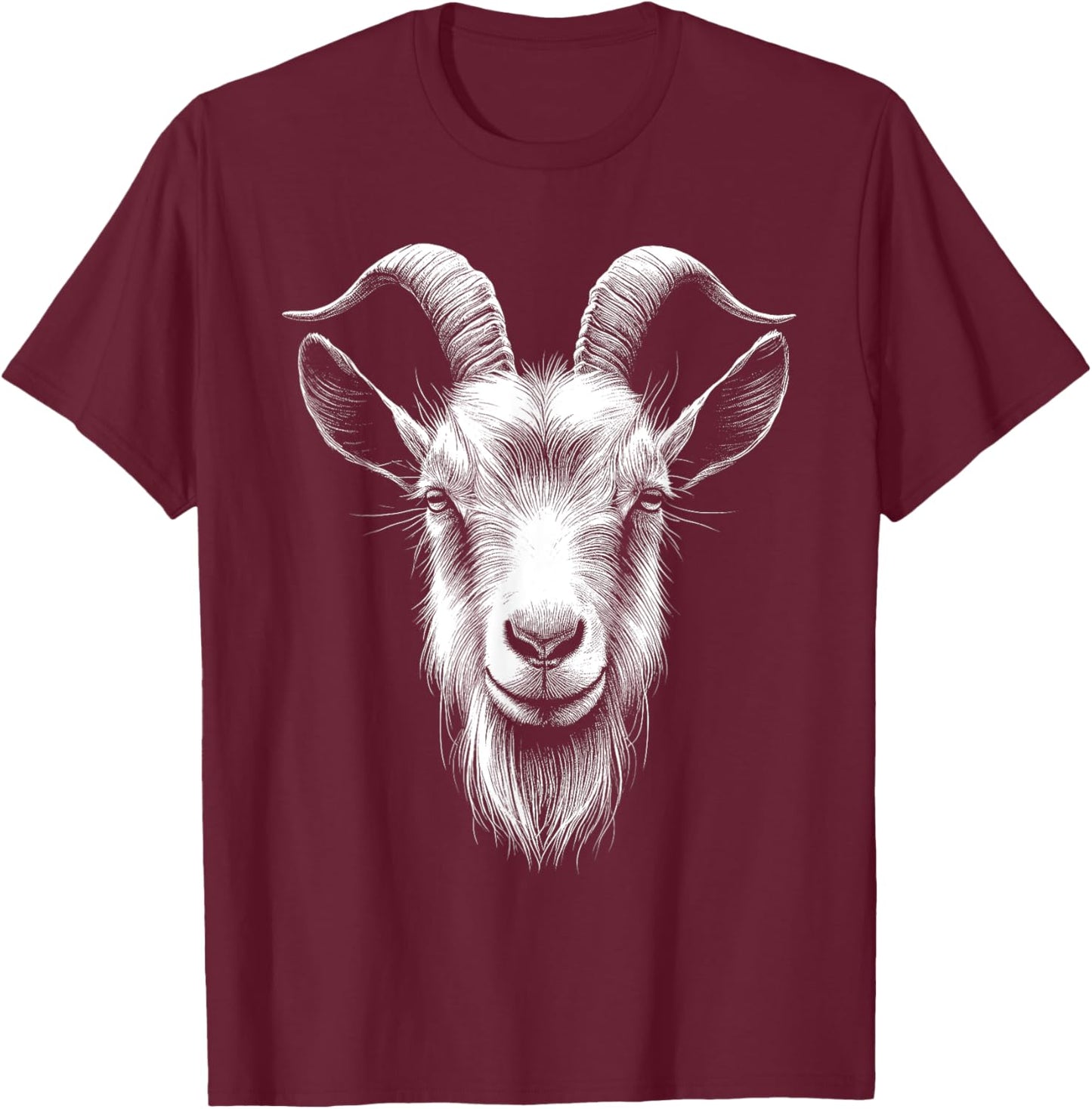 Goat Lover Art Design T-Shirt - T-Shirt | Maroon