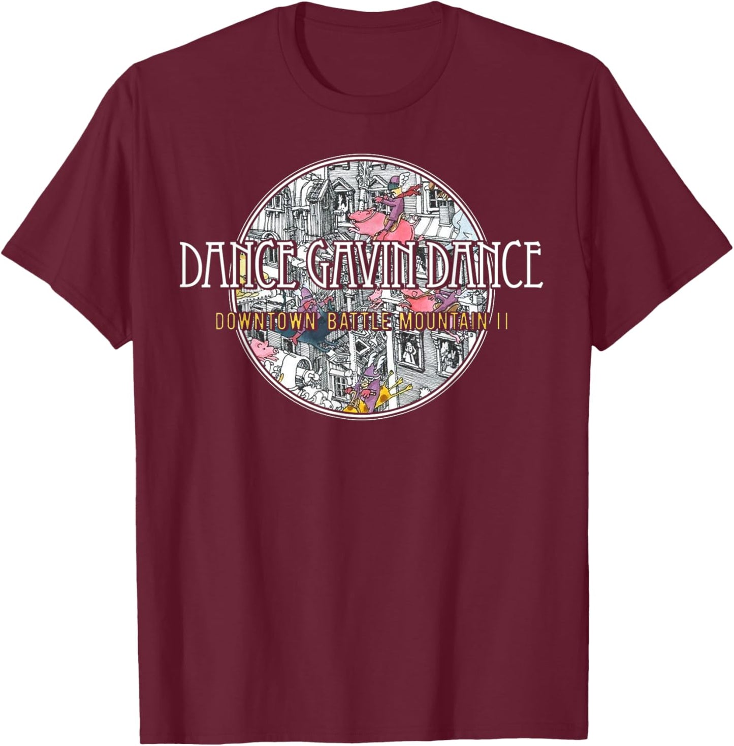 Dance Gavin Dance Downtown Battle Mountain T-Shirt - T-Shirt | Maroon
