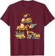 Christmas Excavator Construction Truck Xmas Tree Boys Kids T-Shirt - T-Shirt | Maroon