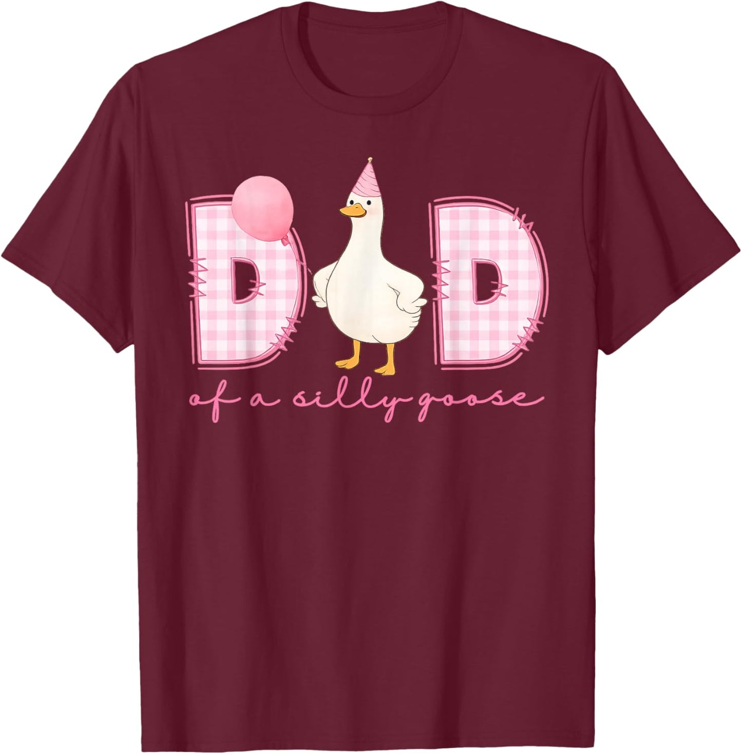 One Silly Goose Dad Papa 1st First Birthday Family Matching T-Shirt - T-Shirt | Maroon