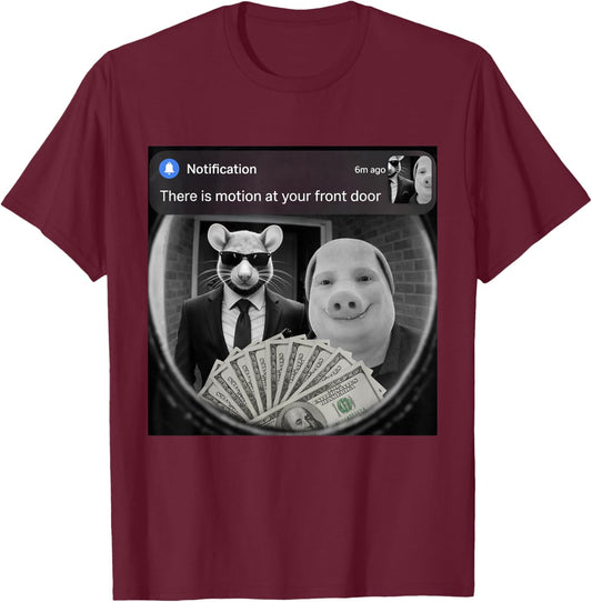 Funny Tim Cheese and John Pork with Motion Meme T-Shirt - T-Shirt | Maroon