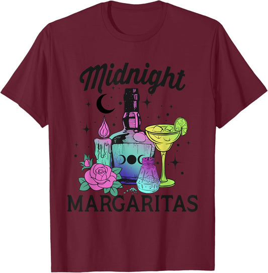 Midnight Margaritas Witch Wiccan T-Shirt - T-Shirt | Maroon