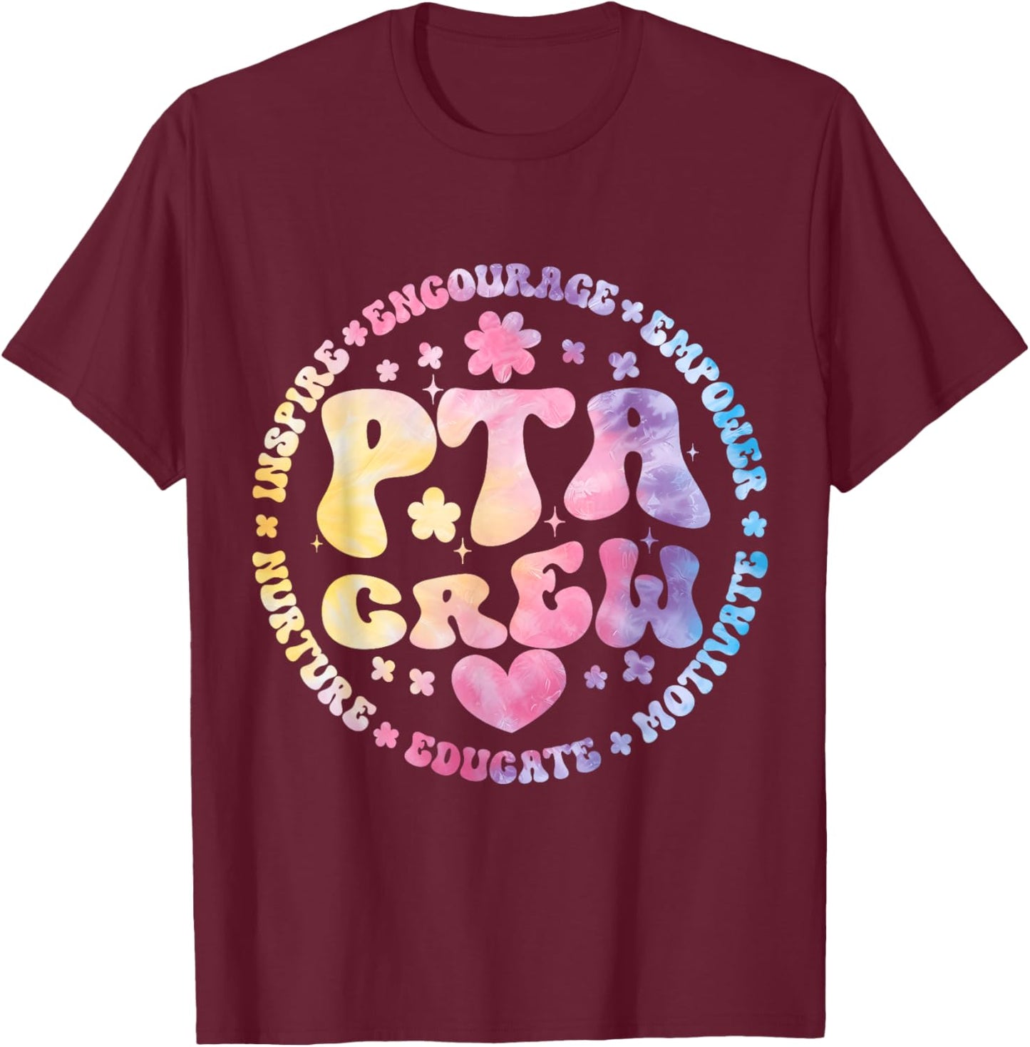 Parents Teacher Association Team Supporter PTA Crew T-Shirt - T-Shirt | Maroon