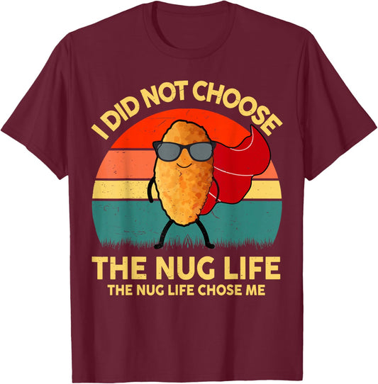 Kid Nug-Life I Love Chicken Nugget Boy Toddler Funny Graphic T-Shirt - T-Shirt | Maroon