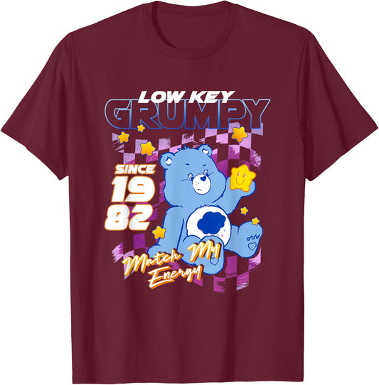 Care Bears Low Key Grumpy Since 1982 Match My Energy Poster T-Shirt - T-Shirt | Maroon