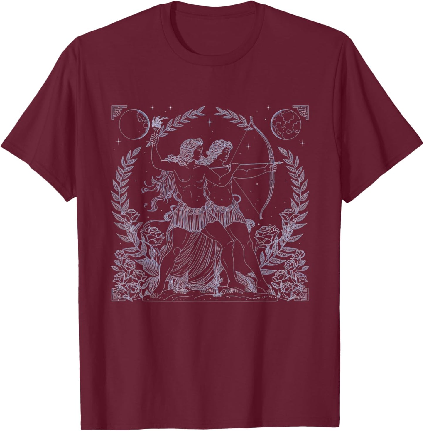 Eros and Psyche Cupid Greek Mythology Academia Gods Goddess T-Shirt - T-Shirt | Maroon