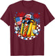 Funny Hotdog USA Patriotic 4th of July Men Boy Kid T-Shirt - T-Shirt | Maroon