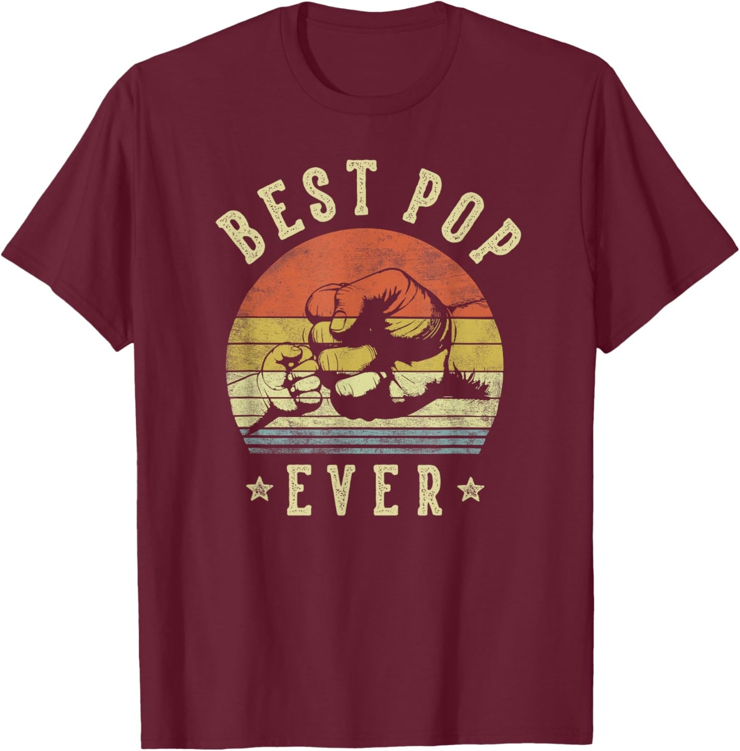 Best Pop Ever - Retro Fist Bump Vintage Design Pop T-Shirt - T-Shirt | Maroon