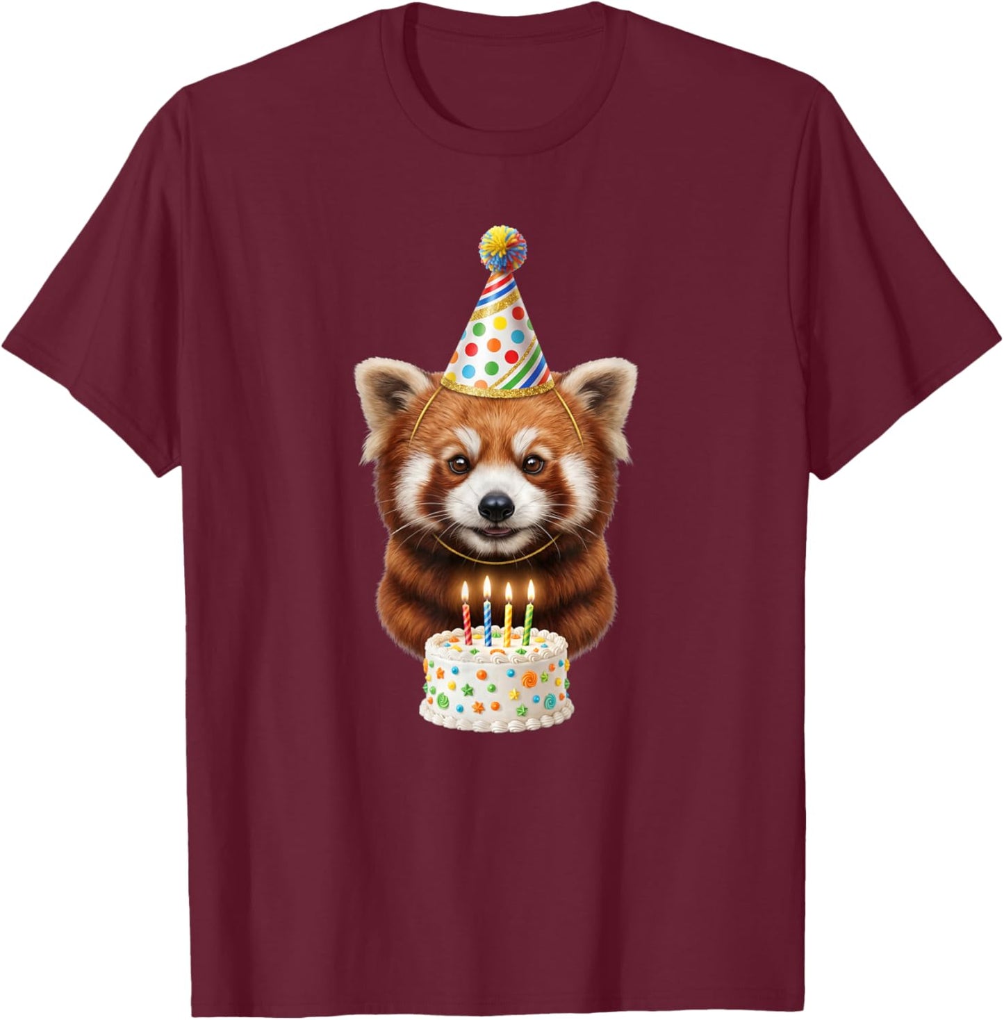 Red Panda Birthday T-Shirt - T-Shirt | Maroon