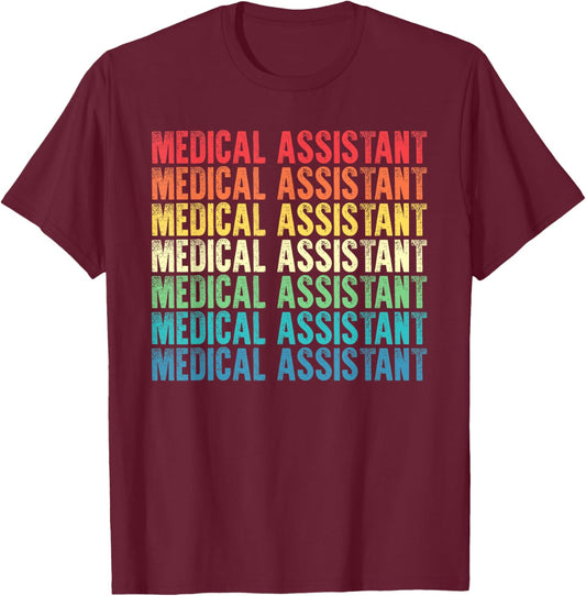 Medical Assistant Vintage Style Job T-Shirt - T-Shirt | Maroon