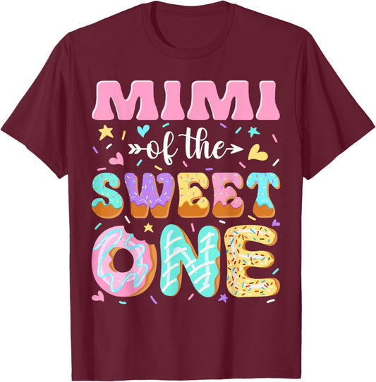 Mimi of The Sweet One First Birthday Matching Family T-Shirt - T-Shirt | Maroon