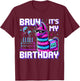 Bruh Its My Birthday Boys Girls Matching Funny Alpaca Theme T-Shirt - T-Shirt | Maroon