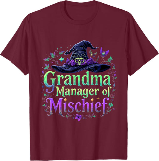 Grandma Manager Mischief Funny Women Magical Mother's Day T-Shirt - T-Shirt | Maroon