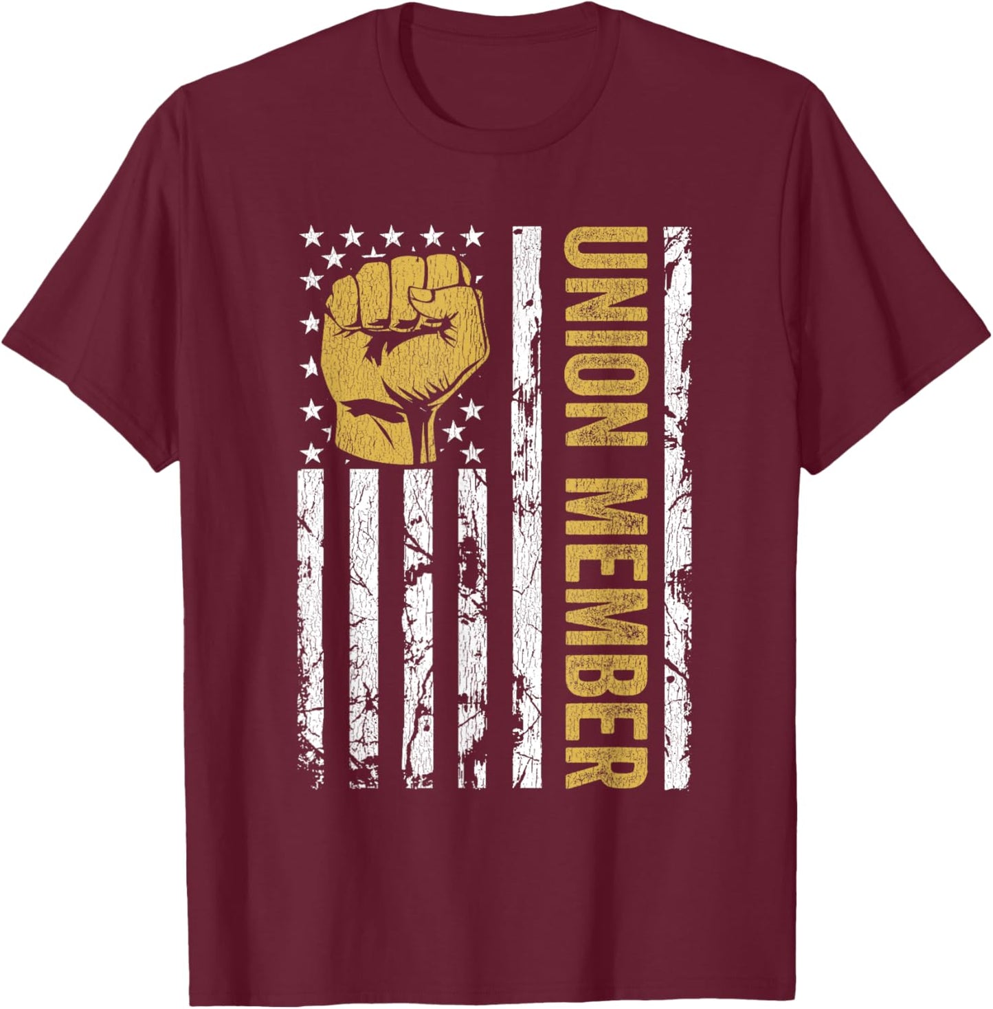 Proud Union Member USA American Pro Union Workers Rights T-Shirt - T-Shirt | Maroon