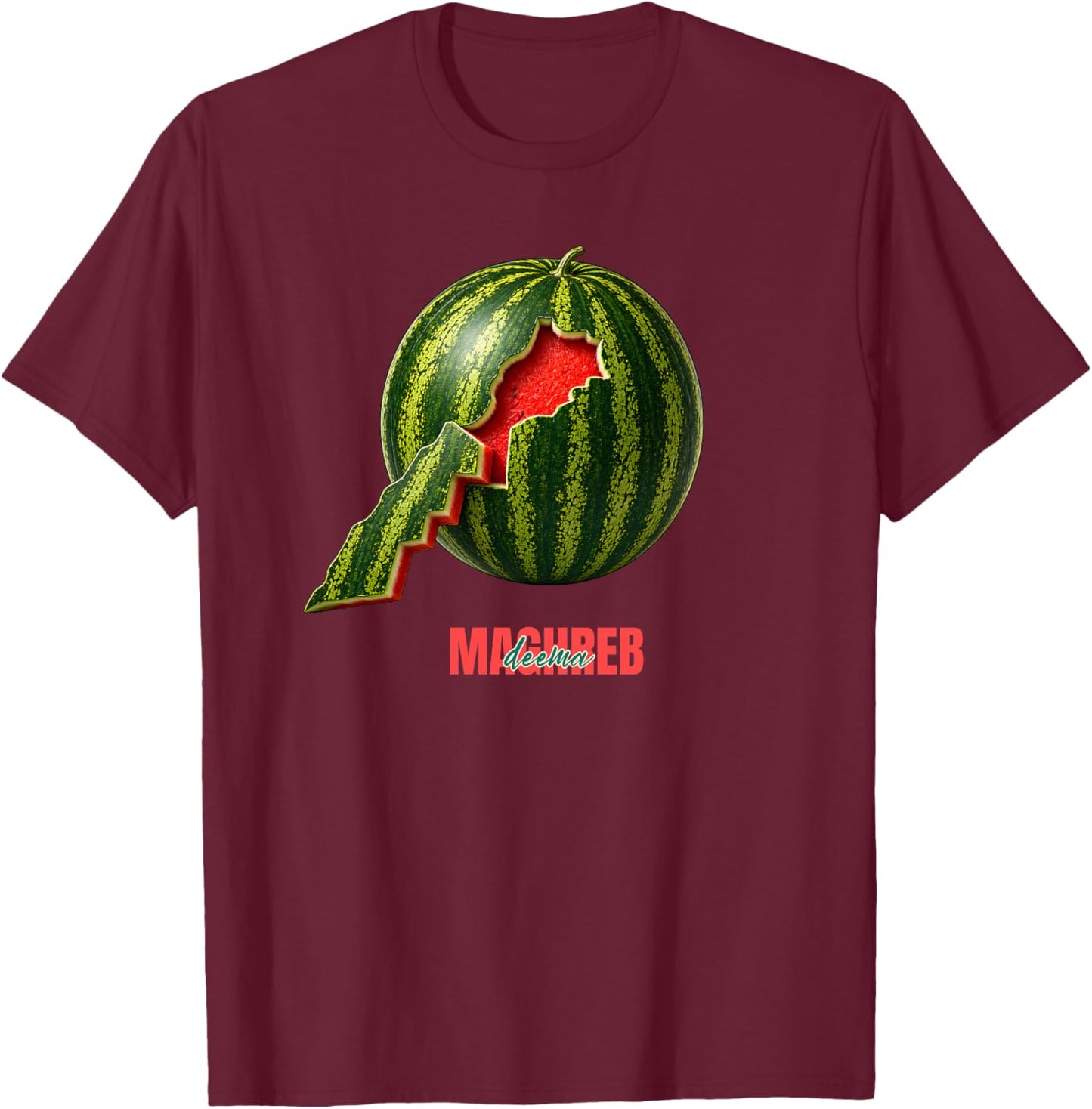 Deema Maghreb Haut de Gamme T-Shirt - T-Shirt | Maroon