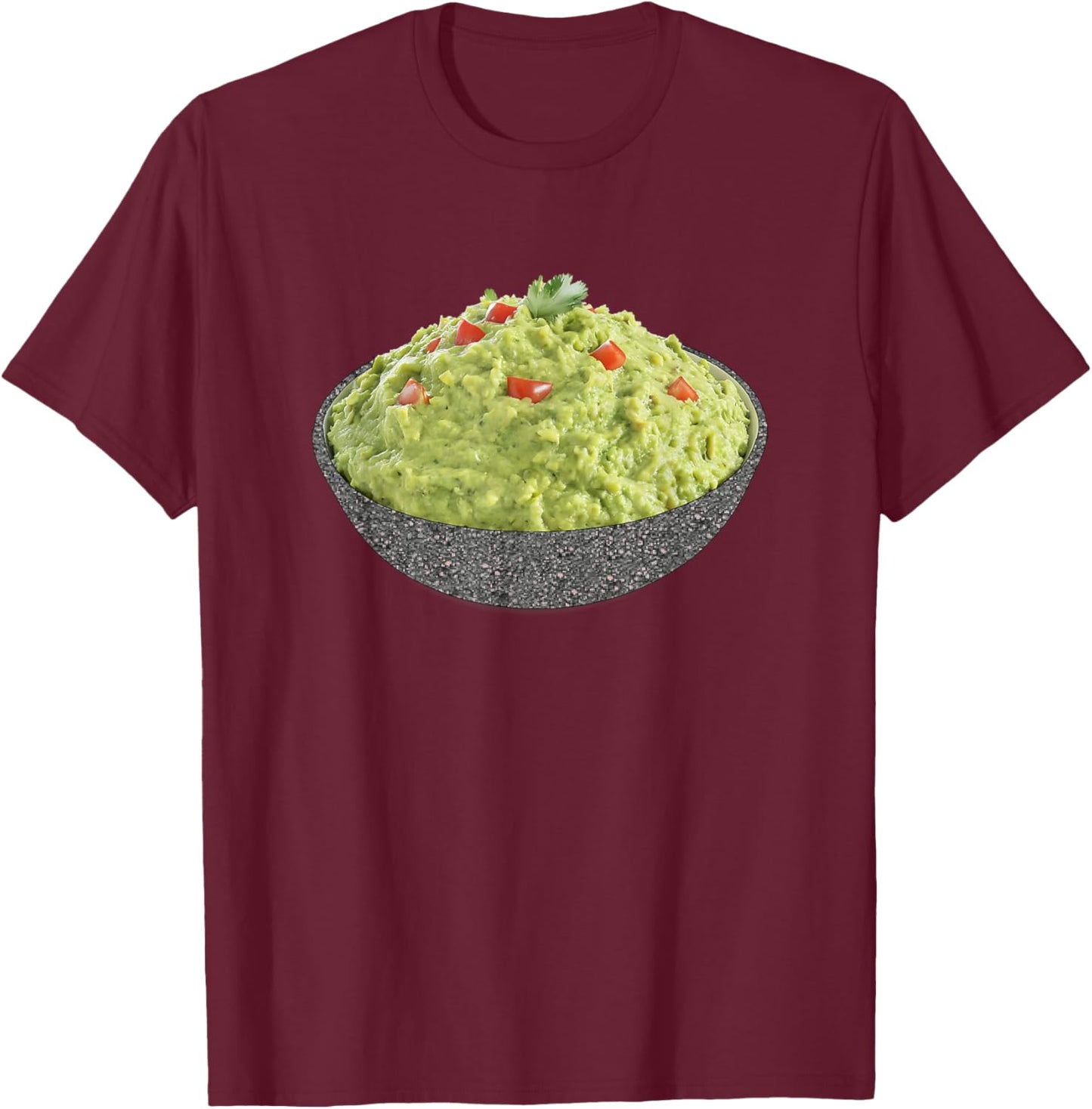Holy Guacamole In Bowl Halloween Costume Funny Avocado Pun T-Shirt - T-Shirt | Maroon