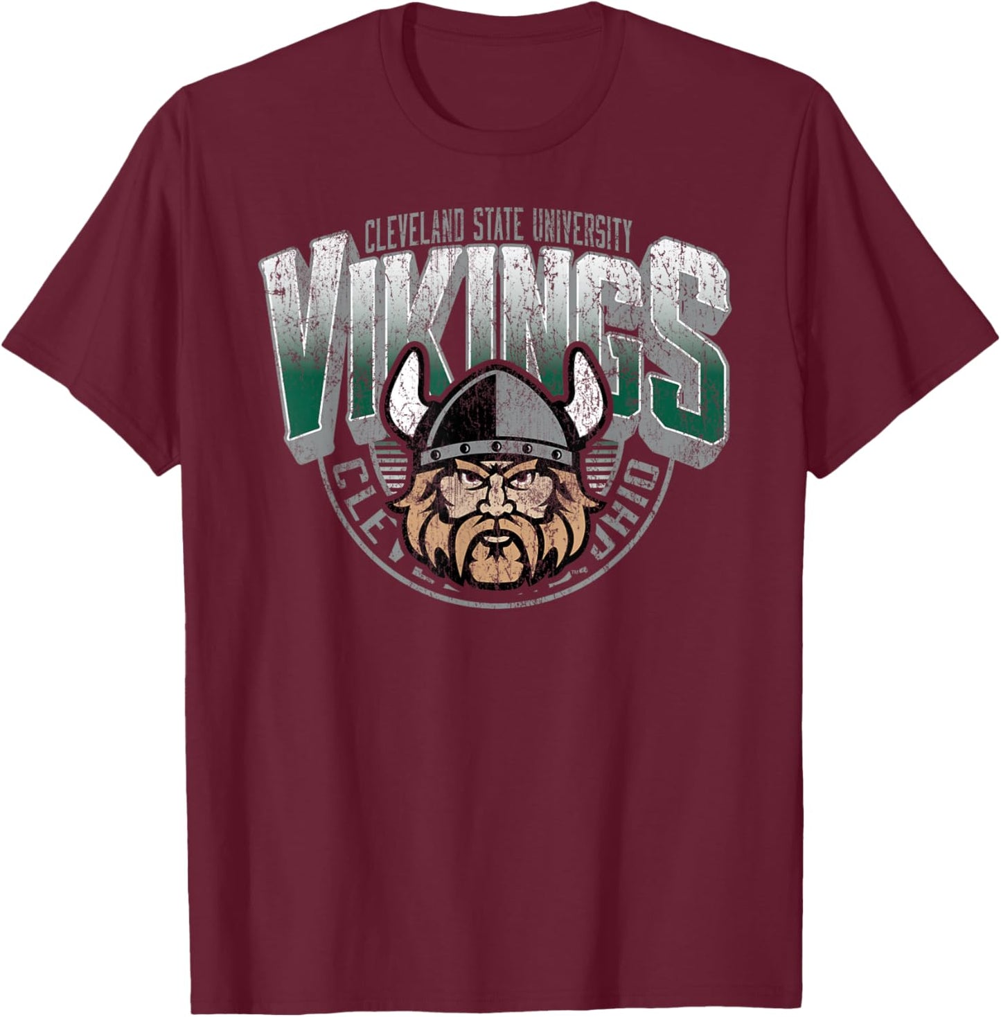Cleveland State Vikings Vintage Major Green T-Shirt - T-Shirt | Maroon