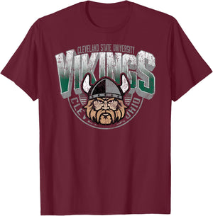 Cleveland State Vikings Vintage Major Green T-Shirt - T-Shirt | Maroon