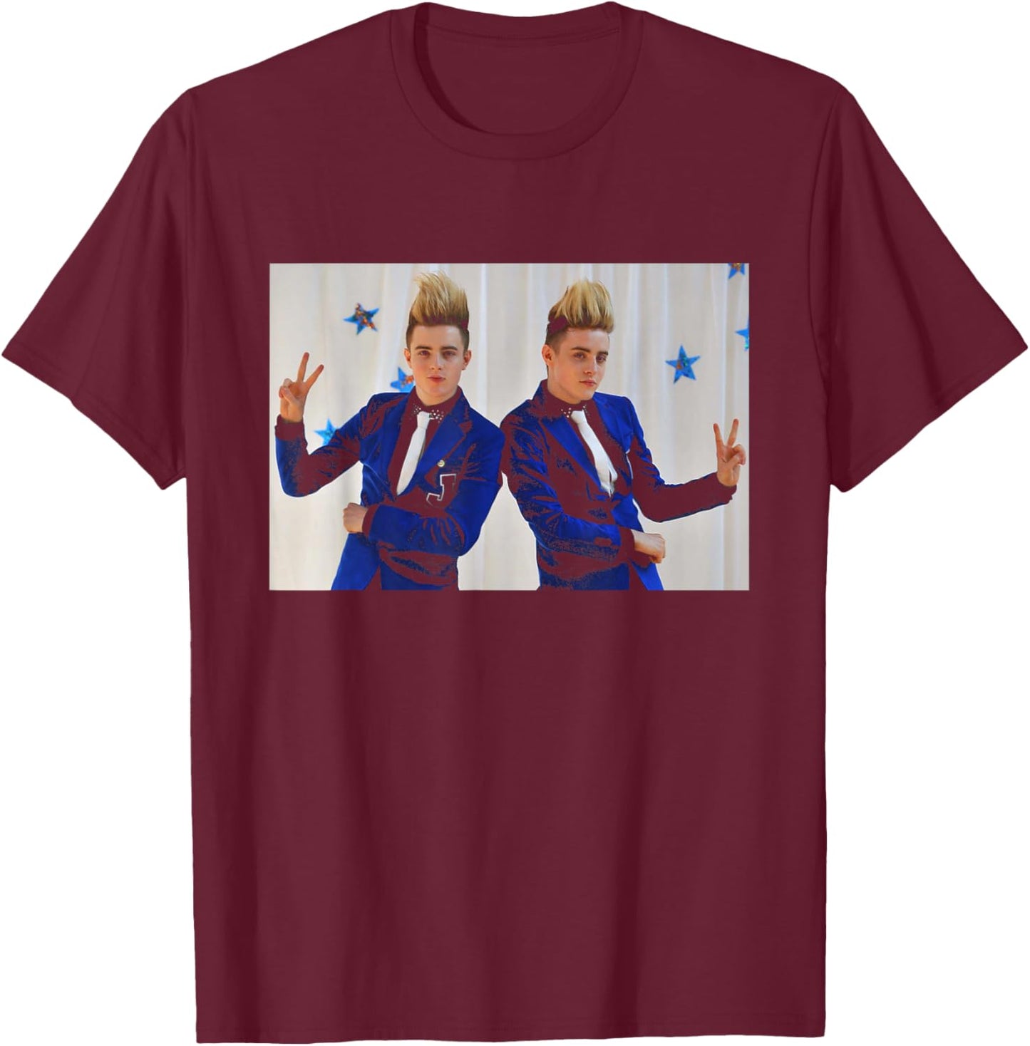 Jedward X Factor Eurovision Pop Duo 2011 T-Shirt - T-Shirt | Maroon