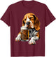 Beagle Beer T-Shirt - T-Shirt | Maroon