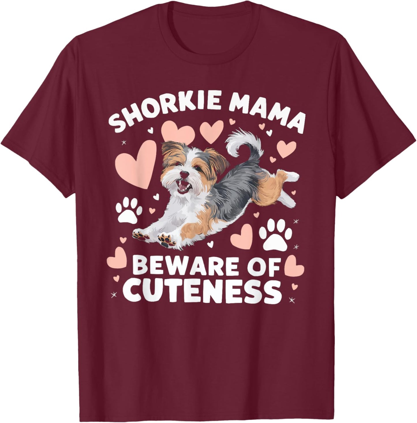 Shorkie Owner Dog Lover Puppy Shih Tzu Yorkshire Terrier T-Shirt - T-Shirt | Maroon