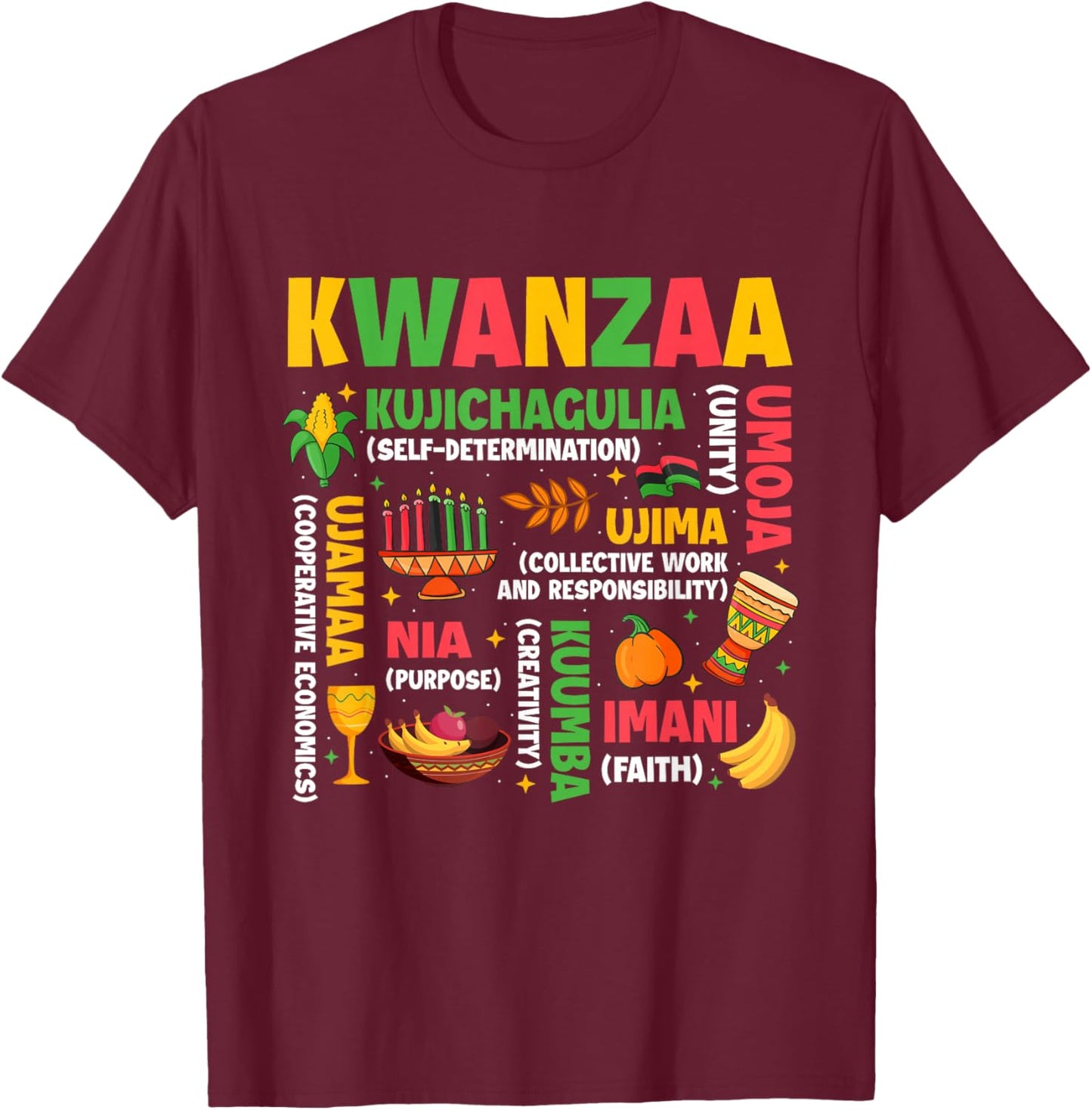 Kwanzaa - African American Heritage Festival T-Shirt - T-Shirt | Maroon