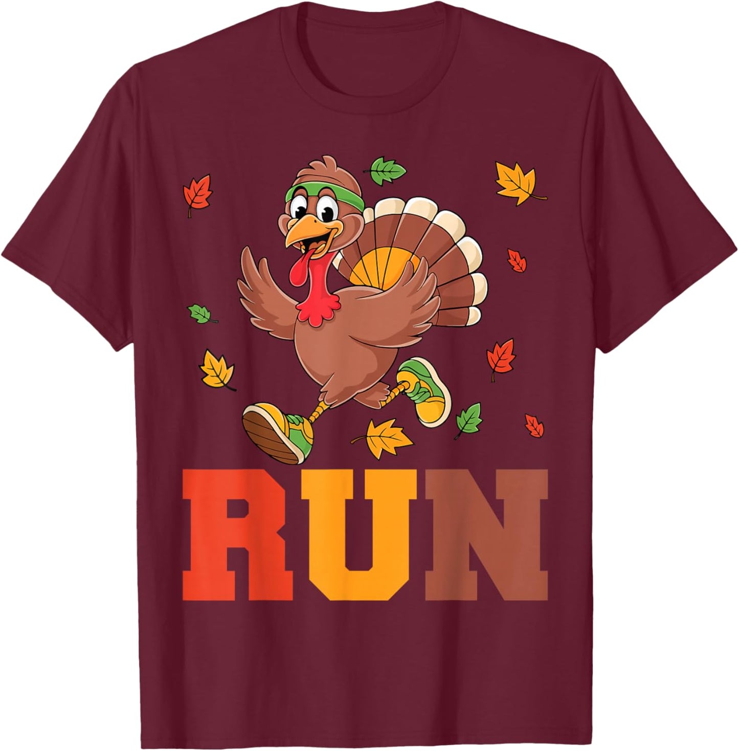 Turkey Run Costume Thanksgiving Running Turkey Trot T-Shirt - T-Shirt | Maroon