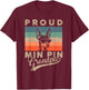 Vintage Proud Min Pin Dog Grandpa Dog Owners Father's Day Women Kids T-Shirt - T-Shirt | Maroon