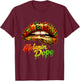 Black Woman Pride Strong Tribal Lips Melanin Queen T-Shirt - T-Shirt | Maroon