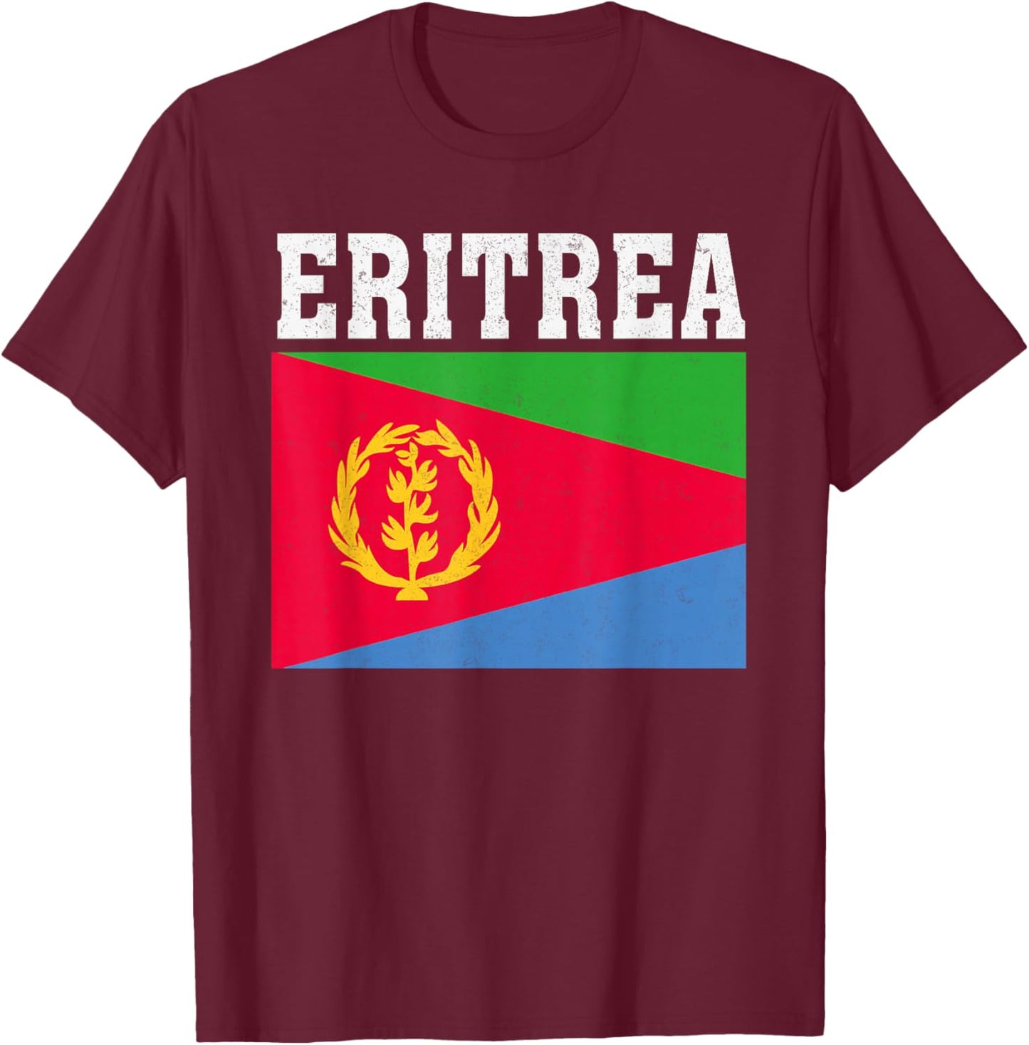 Eritrea Flag Patriotic National Roots Souvenir T-Shirt - T-Shirt | Maroon