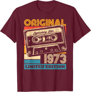 52th Birthday Retro Vintage 1973 Men Women T-Shirt - T-Shirt | Maroon