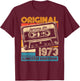52th Birthday Retro Vintage 1973 Men Women T-Shirt - T-Shirt | Maroon