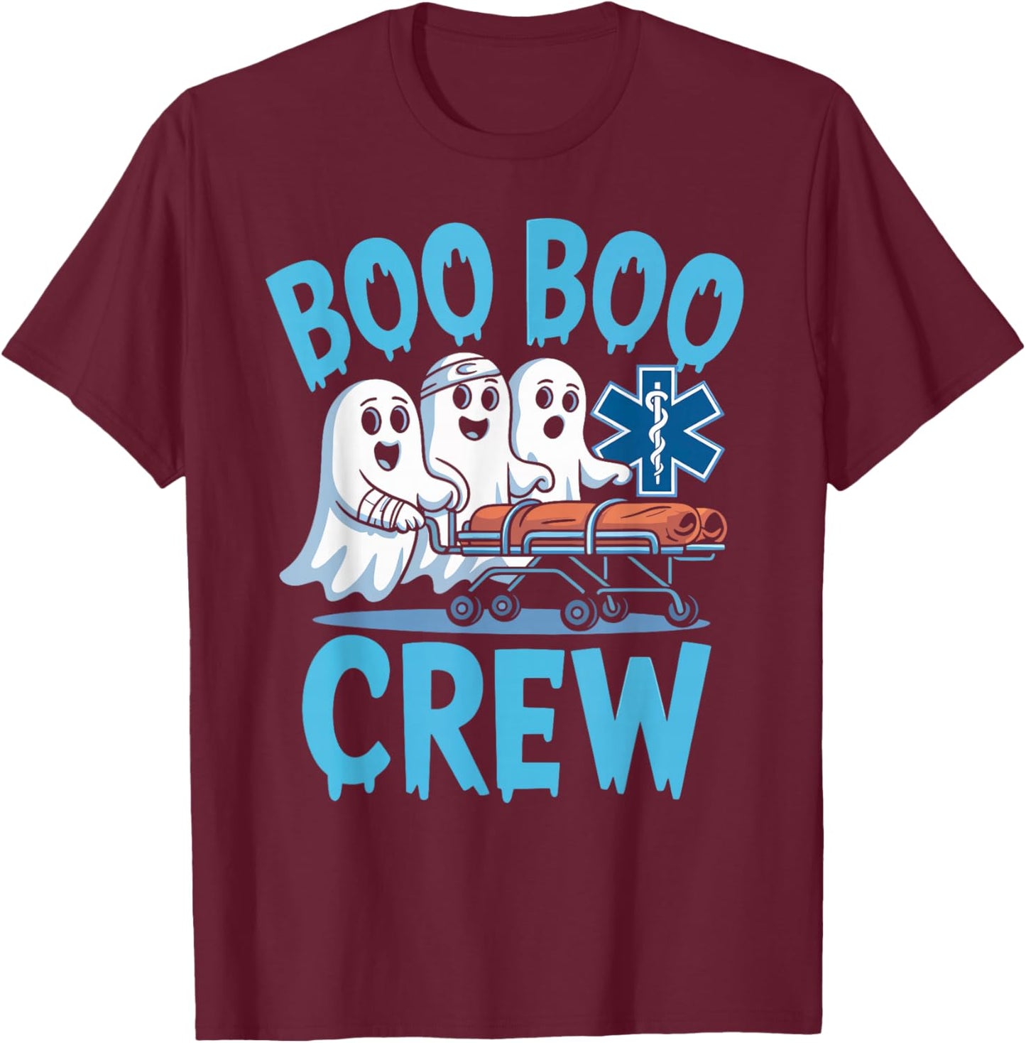 Funny Boo Boo Crew EMT Nurse Halloween Costumes Men Women T-Shirt - T-Shirt | Maroon