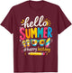 Hello Summer Happy Last Day of School Teacher T-Shirt - T-Shirt | Maroon