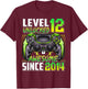 Level 12 Unlocked Awesome Since 2014 12th Birthday Gaming T-Shirt - T-Shirt | Maroon